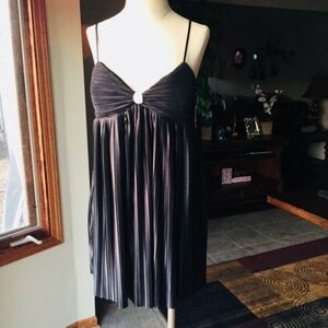 NWT XOXO Little Black Pleated Dress Embellished L